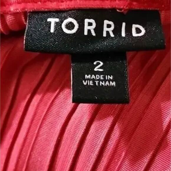 Torrid red velvet pleated halter top tank‎ top plus size 2X - Picture 7 of 10